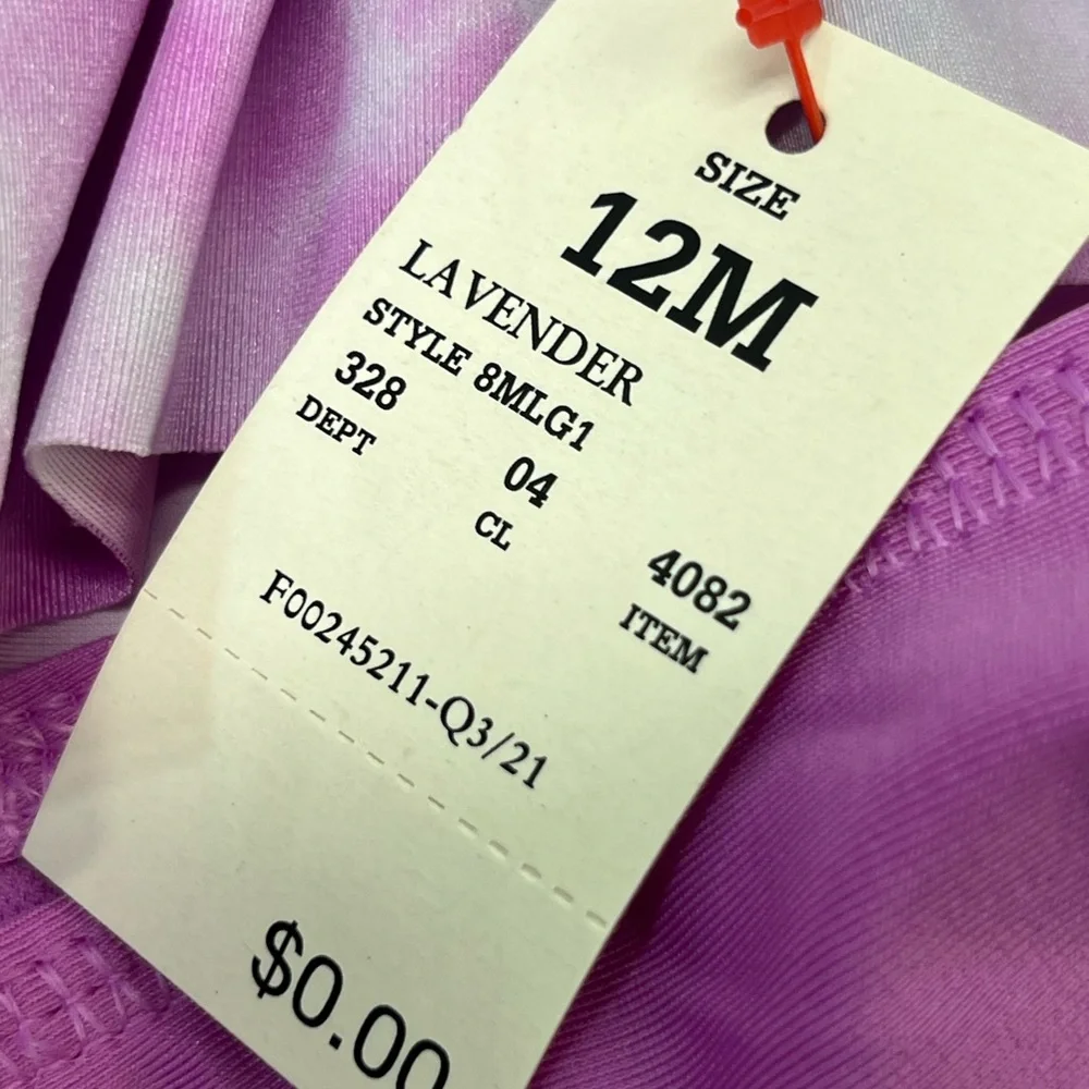 CAT & JACK RAINBOW W/SEQUINS SUN PROTECTION SWIM SET‎ 12M SPF 50+ LAVENDER NEW